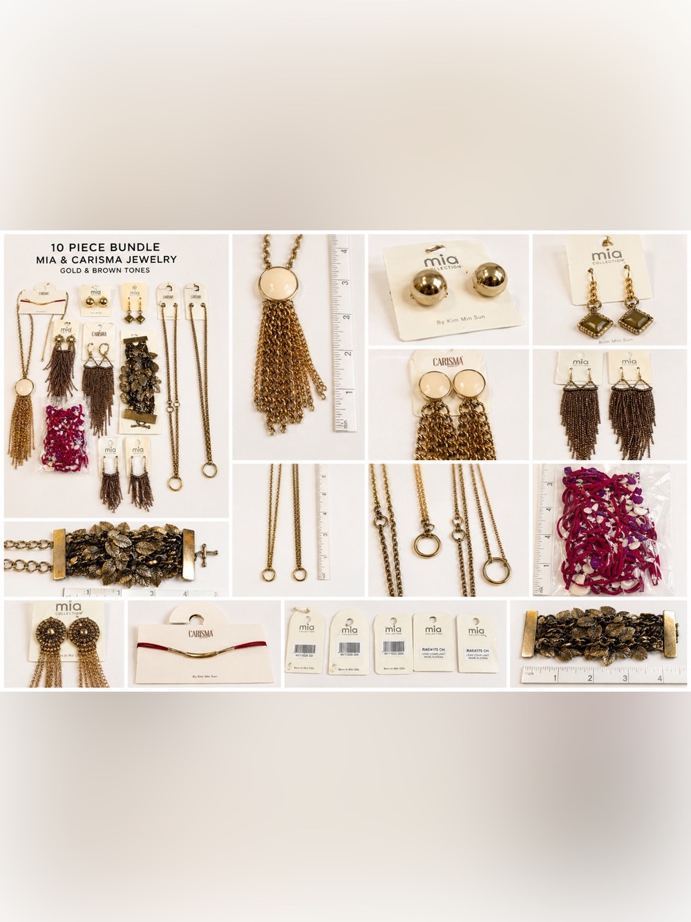 Huge 10 piece bundle of Women's MIA and Carisma Jewelry Gold and Brown​ - Picture 2 of 16